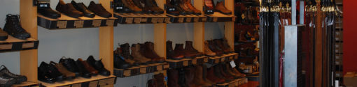Work Boots and Shoes on the Shelves at the Red Wing Shoes on Midlothian Turnpike